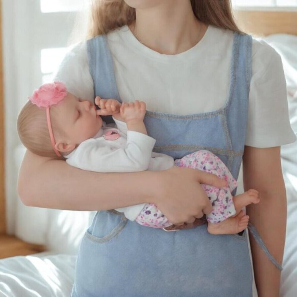 17" Lifelike Reborn Baby Doll Girl – Soft Vinyl, Poseable with Gift Set - Picture 6 of 9